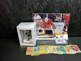 Hockey Collection -34 vintage hockey cards plus signed Jared Boll SP card, Mario Lemieux bobblehead,