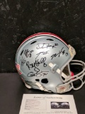 Ohio State full sized helmet, team signed, keys being Tressel, Clarett, Jenkins, Hall, Fox, Kudla, p