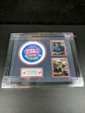 Terry Francona framed and matted 2 photos with signed bubblegum lid silver sharpie  GPS cert