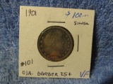 1901 BARBER QUARTER VF