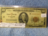 NATIONAL CURRENCY $100. FROM CLEVELAND FED. RESERVE VF