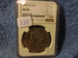 1893CC MORGAN DOLLAR NGC AU50