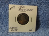 1821 BUST DIME LARGE DATE VG