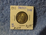 1911 BARBER DIME NICE ORIGINAL UNC