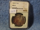 1890CC MORGAN DOLLAR NGC MS62 NICE TONING