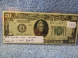 1928 FEDERAL NOTE REDEEMABLE IN GOLD $20. GEM BU