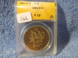 1881CC MORGAN DOLLAR ANACS F12