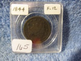 1844 LARGE CENT F