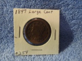 1847 LARGE CENT XF