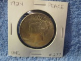 1924 PEACE DOLLAR AU