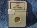 1942 MERCURY DIME NGC MS66