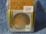 1921D MORGAN DOLLAR IN SGS MS61 HOLDER