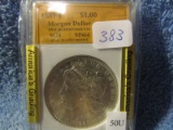 1889 MORGAN DOLLAR IN SGS MS64 HOLDER