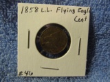 1858 L.L. FLYING EAGLE CENT AU