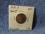 1913S TYPE-2 BUFFALO NICKEL VG