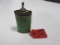 Winchester 3 OZ. OIL CAN THE RARE GREEN LEAD TOP FAIR COND.