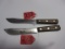 2 Winchester # 1124 BUTCHER KNIFES ONE HANDLE IS CRACKED