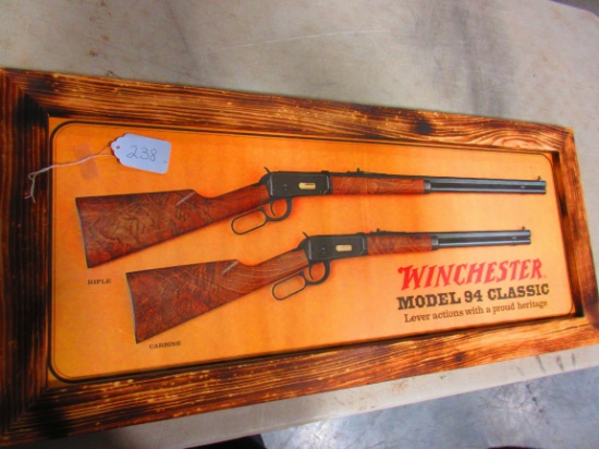 WINCHESTER MODEL 94 CLASSIC PAPER ADV. IN NEWER FRAME NICE CONDITION