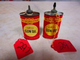 2 WINCHESTER GUN OIL CANS LEAD TOP