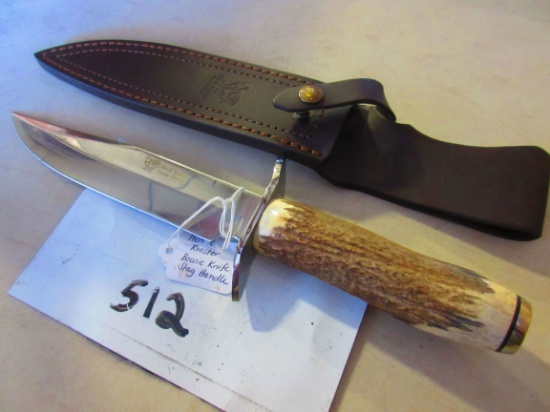 HEN & ROOSTER BOWIE #HR-5020 SPAIN STAG HANDLE & SHEATH NEW