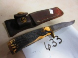 SCHRADE WALDEN # 141 WITH SHEATH 4 1/2'' BLADE