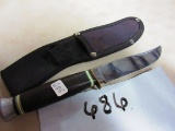 MATACCR SOL. GERMAN KNIFE SHEATH NOT ORG. 5 1/4'' LEATHER HANDLE VERY NICE