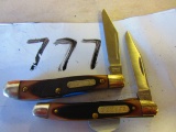 2-SCHRADE OLD TIMER SINGLE BLADE KNIVES #120T&18OT