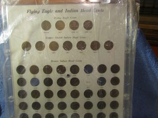 51 DIFFERENT INDIAN HEAD CENTS IN CAPITOL HOLDER 1857-1909