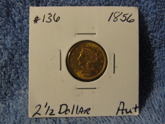 1856 $2.50 GOLD AU