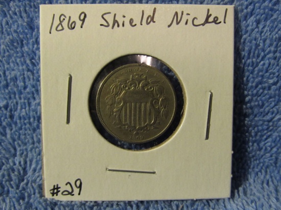 1869 SHIELD NICKEL VF