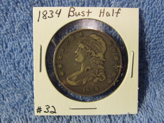 1834 BUST HALF XF