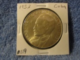 1953 CUBA 1-PESO SILVER 26.7295 GR. SILVER CHOICE BU