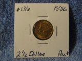 1856 $2.50 GOLD AU