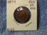 1874 INDIAN HEAD CENT BU RED