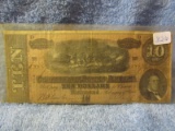 1864 CONFEDERATE STATES $10. NOTE F