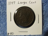 1847 LARGE CENT XF