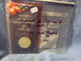 1976 3-PIECE SILVER MINT SET & STERLING SILVER OHIO NEW FRONTIER MEDAL