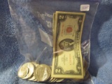 $40. FACE IN U.S. COINS & CURRENCY
