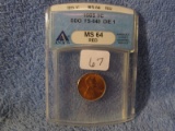 1995 LINCOLN CENT DOUBLE DIE ANACS MS64 RED