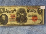 1907 $5. U.S. NOTE AU