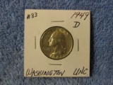 1949D WASHINGTON QUARTER UNC