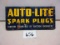 AUTO -LITE SPARK PLUGS SIGN FRAMED 13''X28'' A.M. SIGN CO. ROUGH