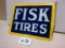 FISK TIRES FLANGE SIGN 20''X26''RARE OLD PIECE D.S.P. SOME SPOTS 7 BOTTOM OF FLANGE ROUGH