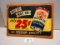 SOHIO MOTOR OIL 25CENTS CARDBOARD SIGN IN WOOD FRAME 25''X37'' RARE PIECE