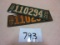 SET OF 1921 LICENSE 0HIO PLATES