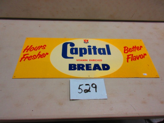 CAPITAL BREAD SIGN S.S.T. 12''X30'' GREAT COLOR NICE PIECE
