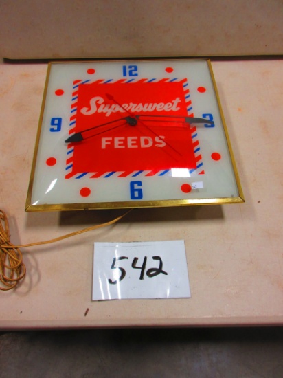 SUPER SWEET FEEDS LIGHTED CLOCK 15'' PAM CLOCK CO. ANOTHER BEAUTY