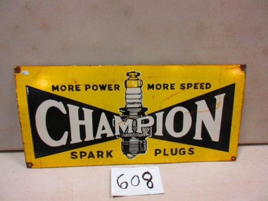 CHAMPION SPARK PLUGS SIGN S.S.P. 14''X30'' ANOTHER NICE SIGN WITH GOOD GRAPICS