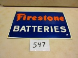 FIRESTONE BATTERIES SIGN S.S.P. 15''X24'' NICE  AGE UNKNOWN