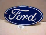 FORD SIGN D.S.P. OVAL 24''X48'' VERBRITE SIGN CO. GREAT COLOR WITH FEW SPOTS
